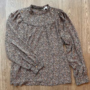 LOFT floral long sleeve blouse